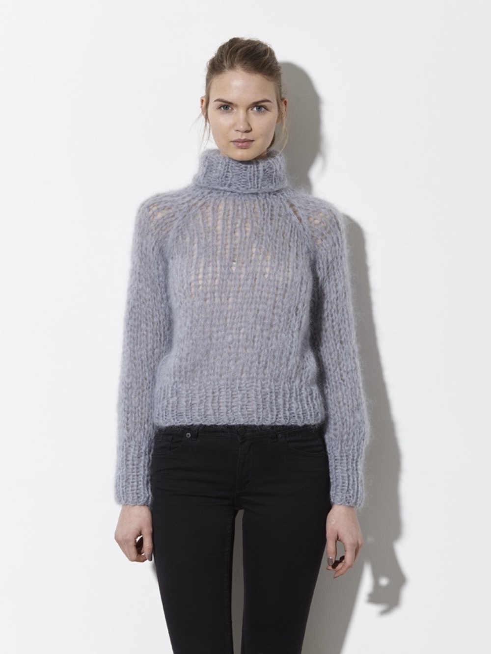 Maiami Sweater Women’s Medium Mohair Merino Wool Knit Turtleneck